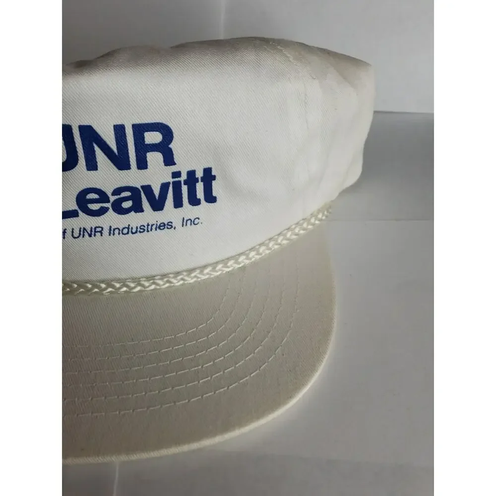 Unr Leavitt Hat Cap Mens White 80s 90s Snapback Steel Metal Company Rope